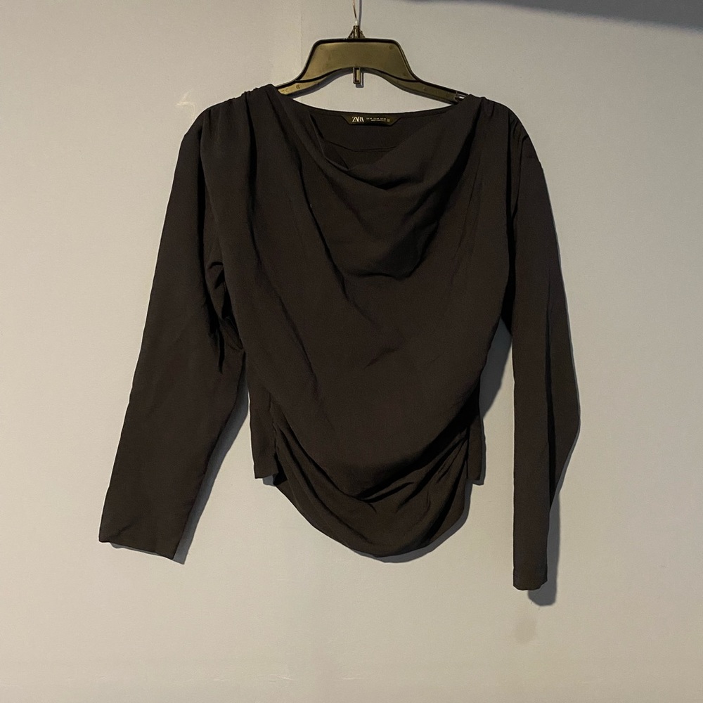Zara Blouse Long Sleeve|Color:Navy Blue|Size:M